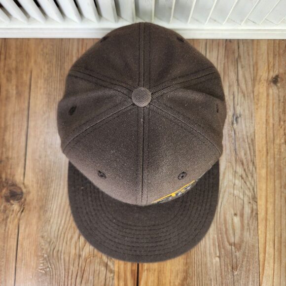 Zephyr 32/5 Chopped 307 Wyoming Size 7 1/4 Hat Cap Brown Flat Bill Old English - Picture 7 of 10